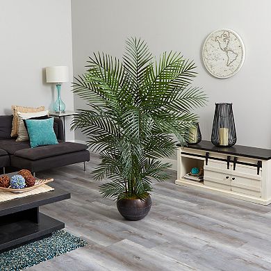 nearly natural 66-in. UV Resistant Areca Palm Artificial Tree in Planter