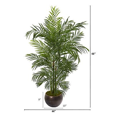 nearly natural 66-in. UV Resistant Areca Palm Artificial Tree in Planter