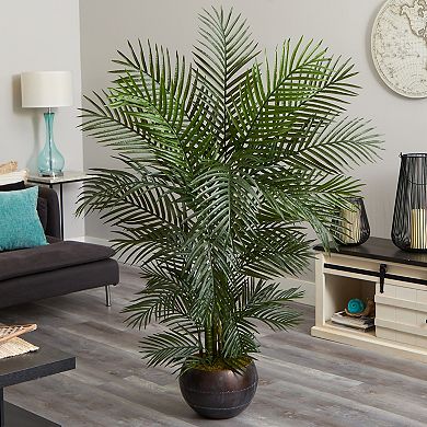 nearly natural 66-in. UV Resistant Areca Palm Artificial Tree in Planter