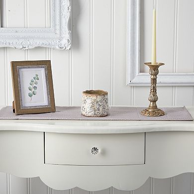 nearly natural 4.5-in. Tuscan Ceramic Gray Scroll Planter