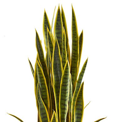 nearly natural 3.5-ft. Sansevieria Artificial Plant in Slate Planter