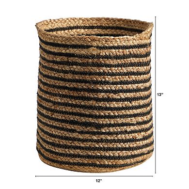 nearly natural 13.5-in. Natural Jute Basket Planter