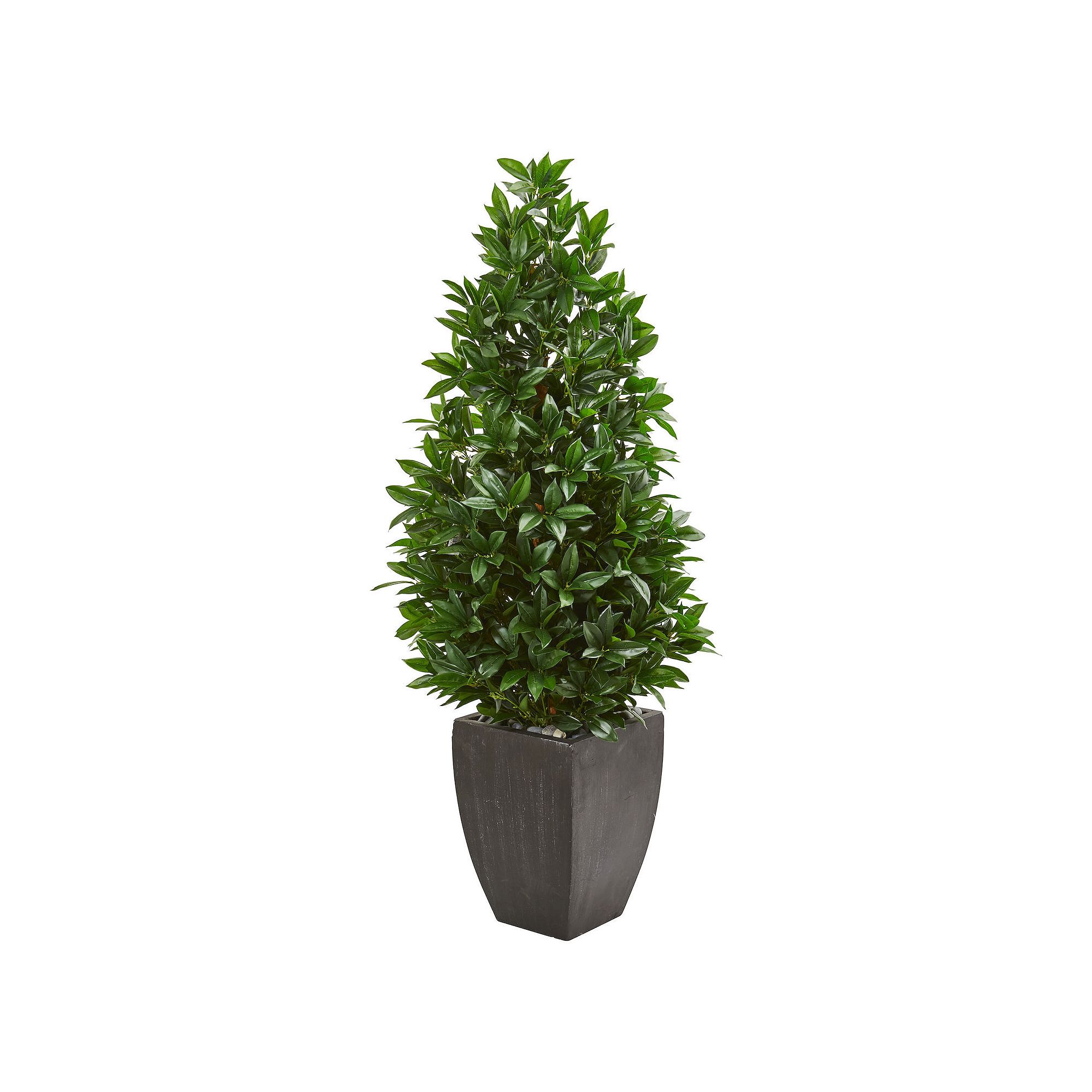 nearly natural 56-in. UV Resistant Bay Leaf Cone Topiary Artificial Tree in