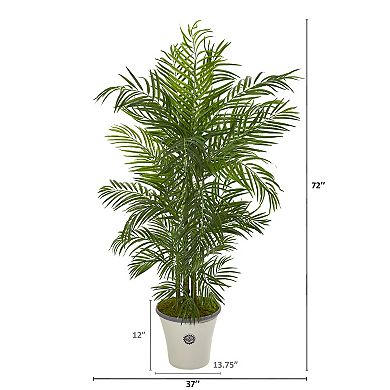nearly natural 6-ft. UV Resistant Areca Palm Artificial Tree in Planter