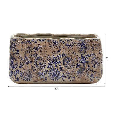 nearly natural 10-in. Tuscan Ceramic Rectangle Planter