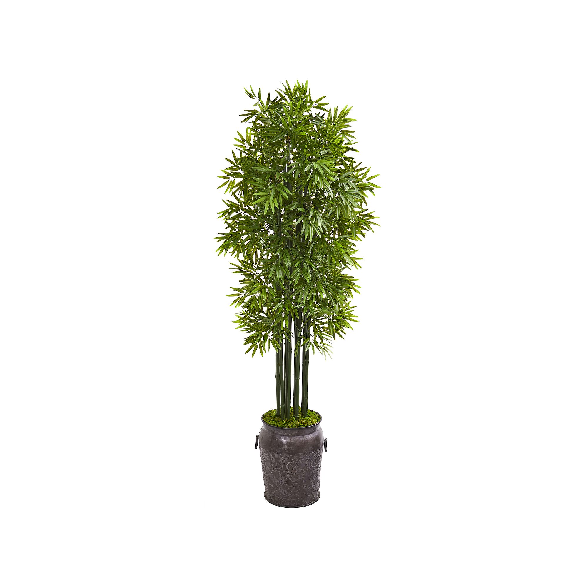 nearly natural 6-ft. UV Resistant Bamboo Artificial Tree with Black Trunks 