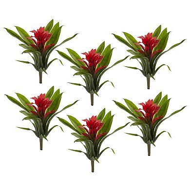 nearly natural 6-pc. 11-in. Bromeliad Artificial Flower Stem Set