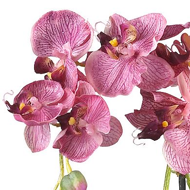 nearly natural Pink Phalaenopsis with Glass Vase Silk Flower Arrangement