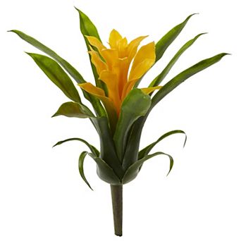 nearly natural 6 pc 10 in Bromeliad Artificial Flower Set