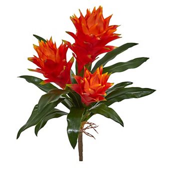 nearly natural 6 pc 16 in Double Bromeliad Artificial Flower Set