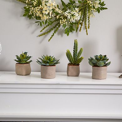 nearly natural 4-pc. Mixed Succulent Artificial Plant Set