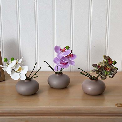 nearly natural 3-pc. 7-in. Phalaenopsis Orchid Artificial Arrangement Set