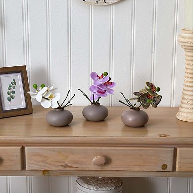 nearly natural 3-pc. 7-in. Phalaenopsis Orchid Artificial Arrangement Set