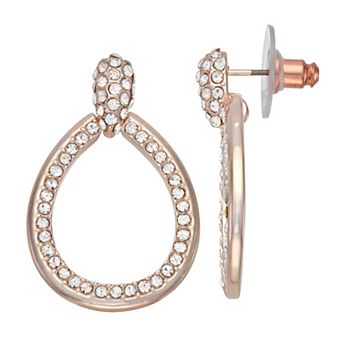 You're Invited Rose Gold Tone Crystal Tear Drop Earrings