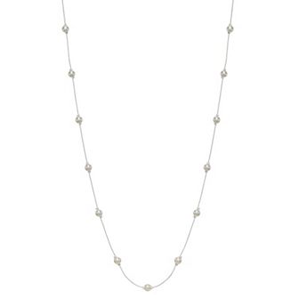 You're Invited Silver Tone Simulated Pearl Illusion Necklace