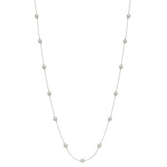 You're Invited Silver Tone Simulated Pearl Illusion Necklace