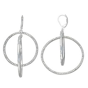 You're Invited Silver Tone Crystal Accent Orbital Earrings