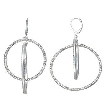 You're Invited Silver Tone Crystal Accent Orbital Earrings