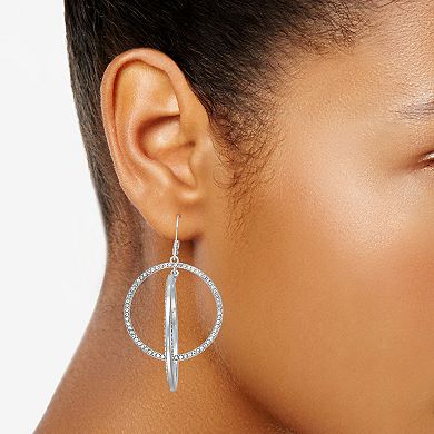You're Invited Silver Tone Crystal Accent Orbital Earrings