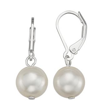 You're Invited Gold Tone Simulated Pearl Drop Earrings