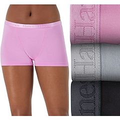 Hanes Women's 3-pk. Originals Ultimate Boxer Brief Underwear 45vobb In Pink, black,pattern