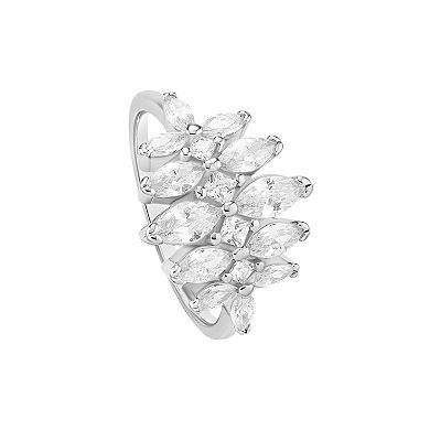 PRIMROSE Sterling Silver Graduated Cubic Zirconia Ring