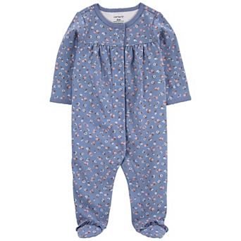 Baby Girl Carter's Floral Snap-Up Cotton Sleep & Play