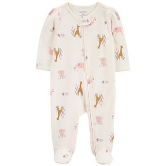 Baby Girl Carter's Animal Print 2-Way Zip Cotton Sleep & Play
