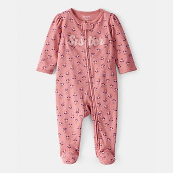 Baby Girl Carter's Little Sister 2-Way Zip Cotton Sleep & Play