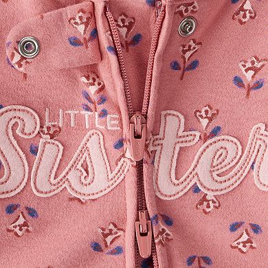 Baby Girl Carter's Little Sister 2-Way Zip Cotton Sleep & Play