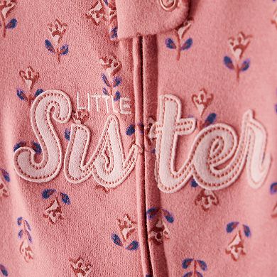 Baby Girl Carter's Little Sister 2-Way Zip Cotton Sleep & Play