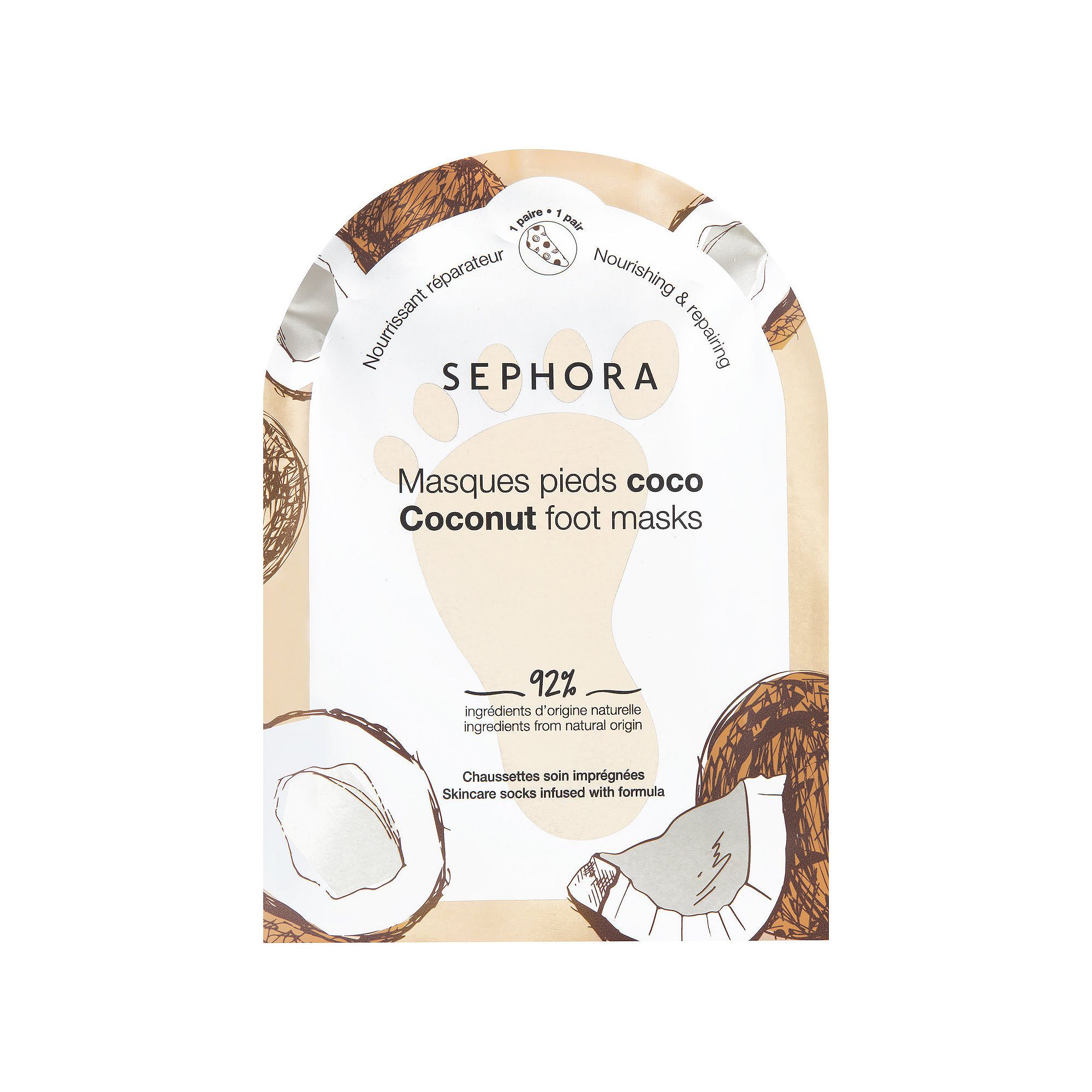 SEPHORA COLLECTION Nourishing Foot Mask in Coconut + Lavender, White