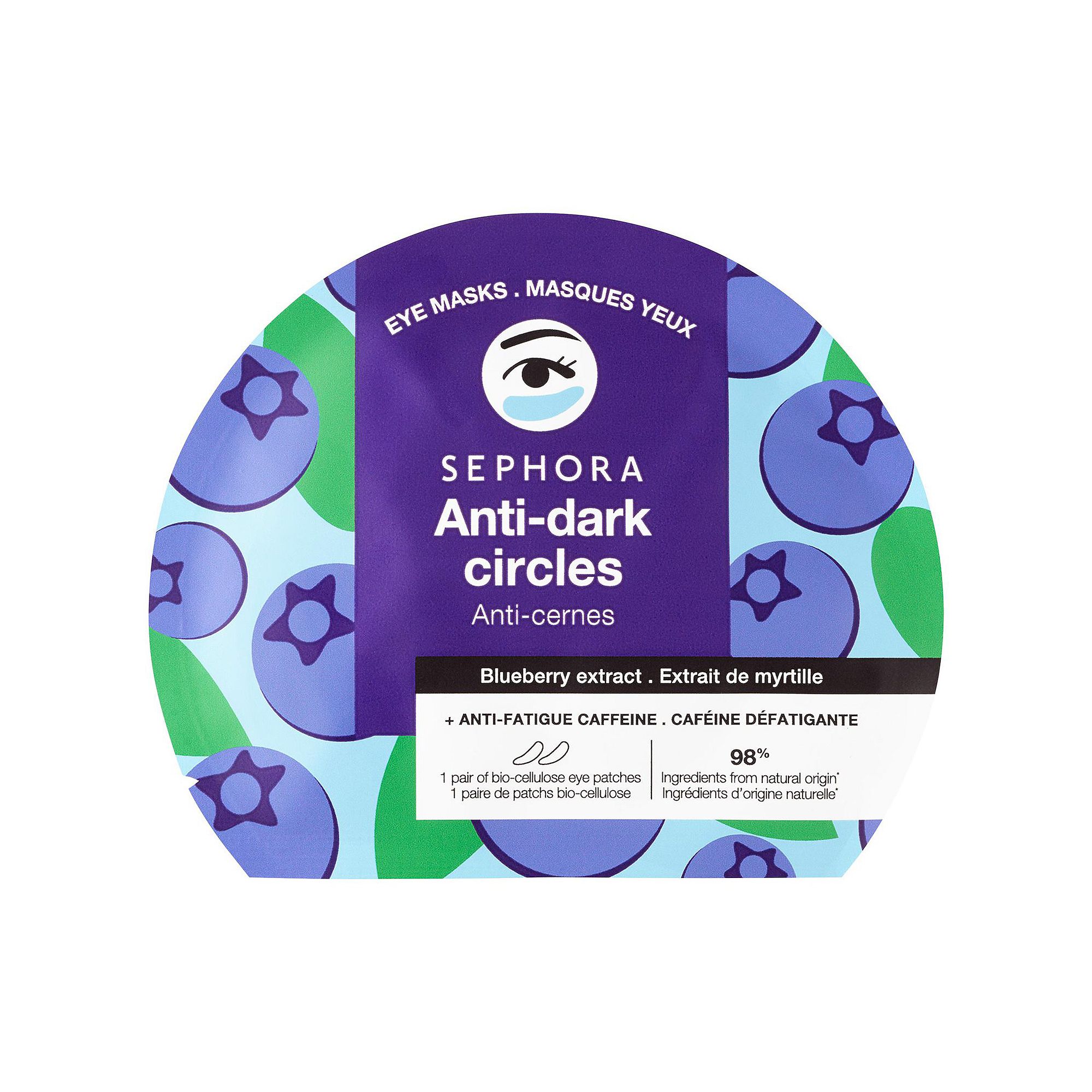 SEPHORA COLLECTION Eye Mask Patches for Dark Circles + De-Puffing, Blueberr
