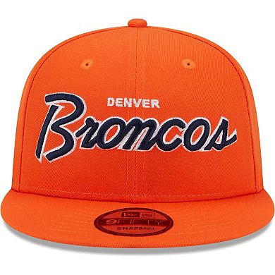Men's New Era Orange Denver Broncos Main Script 9FIFTY Snapback Hat