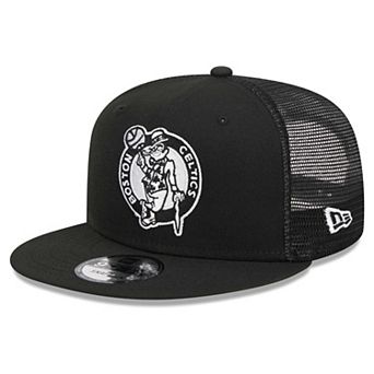 Men's New Era Black Boston Celtics Evergreen 9FIFTY Trucker Snapback Hat