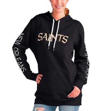 Women's G-III 4Her by Carl Banks Black New Orleans Saints Extra Inning Pullover Hoodie