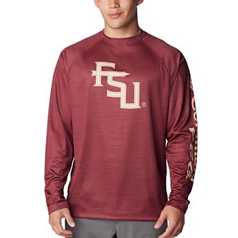 Men's Columbia Garnet Florida State Seminoles Big & Tall Terminal Tackle Raglan Omni-Shade Long Sleeve T-Shirt