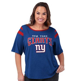 Women's G-III 4Her by Carl Banks Royal New York Giants Plus Size Linebacker T-Shirt