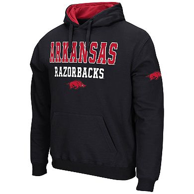 Men's Colosseum Black Arkansas Razorbacks Sunrise Pullover Hoodie