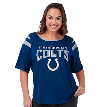 Women's G-III 4Her by Carl Banks Royal Indianapolis Colts Plus Size Linebacker T-Shirt