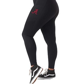 Women's Black Alabama Crimson Tide 7/8 Mixed Media Pocket iLeggings
