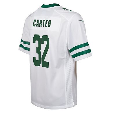 Youth Nike Michael Carter Legacy White New York Jets Game Jersey