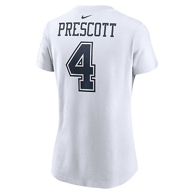 Women's Nike Dak Prescott White Dallas Cowboys Player Name & Number T-Shirt