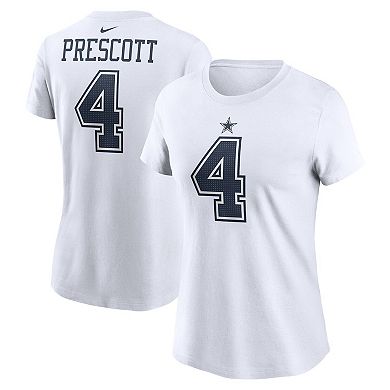 Women's Nike Dak Prescott White Dallas Cowboys Player Name & Number T-Shirt