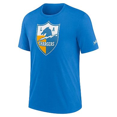 Men's Nike Powder Blue Los Angeles Chargers Rewind Logo Tri-Blend T-Shirt