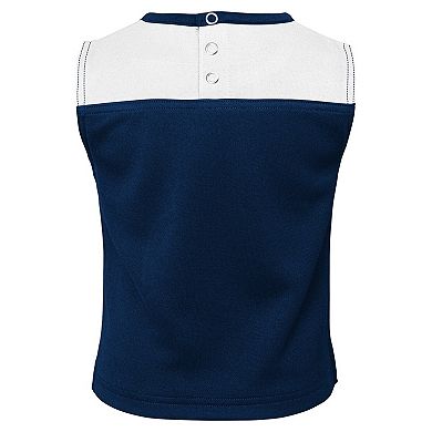 Girls Toddler Navy Dallas Cowboys Spirit Cheer Two-Piece Cheerleader Set with Bloomers