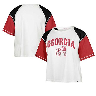 Women's '47 White Georgia Bulldogs Serenity Gia Cropped T-Shirt