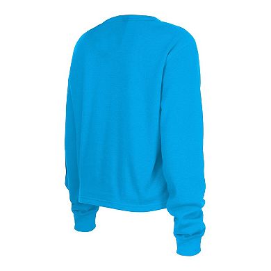 Women's New Era Blue Carolina Panthers Thermal Crop Long Sleeve T-Shirt