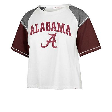 Women's '47 White Alabama Crimson Tide Serenity Gia Cropped T-Shirt