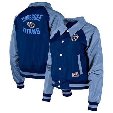 Women's New Era Navy Tennessee Titans Coaches Raglan Full-Snap Jacket